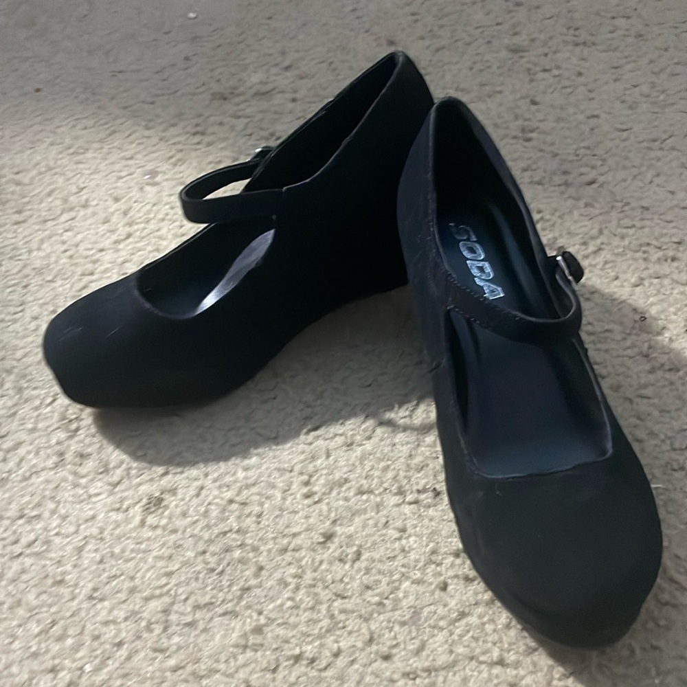 Black Suede wedges